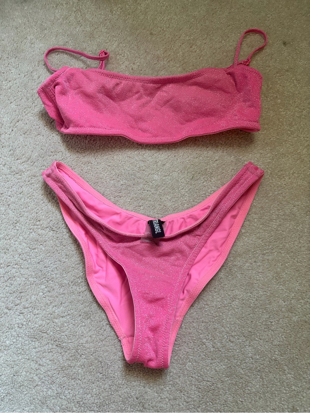 triangl swimwear Pink Sparkle Bikini Set